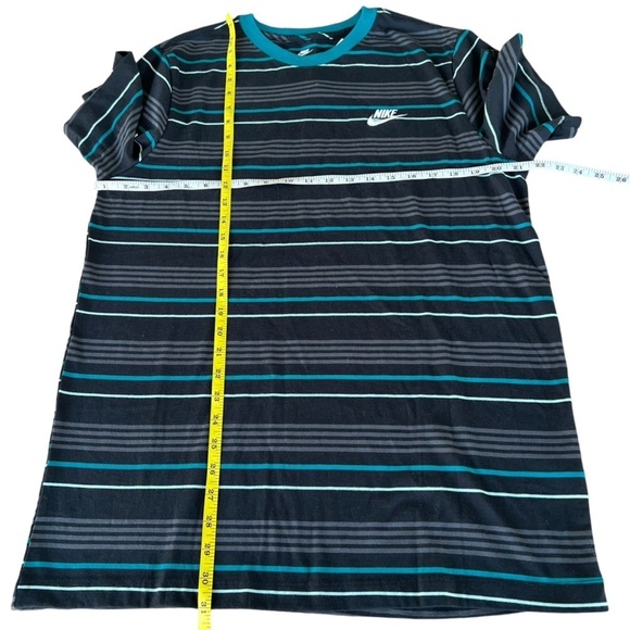 Nike Classic Crewneck T-Shirt Teal Stripe Embroidered Futura Logo Large NWT - Picture 6 of 8